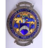 A SILVER ROCHDALE & DISTRICT ENAMELLED BUILDING TRADE MEDALLION. 2.6 oz. 7.5 cm wide.