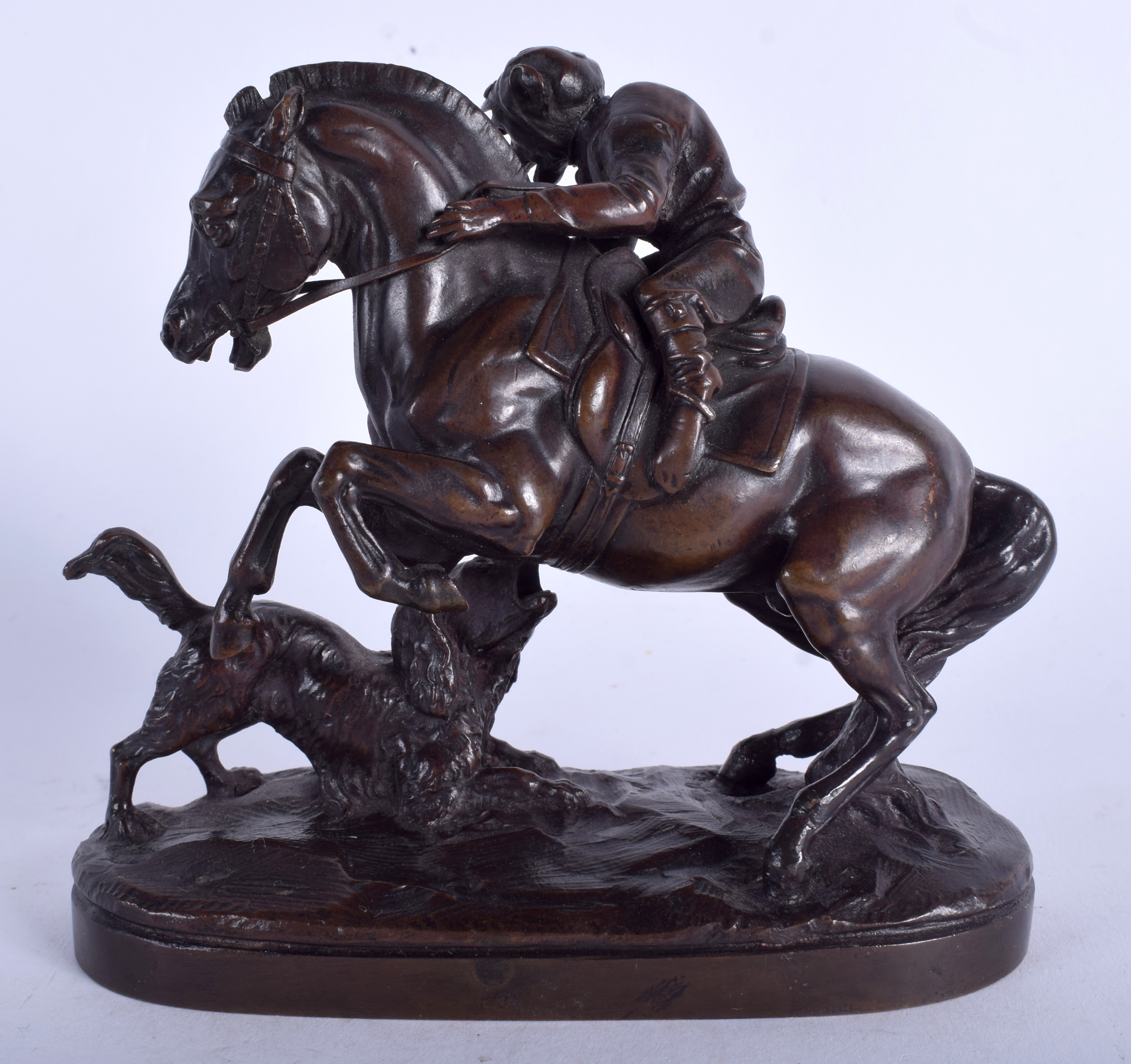 A 19TH CENTURY FRENCH BRONZE FIGURE OF A HORSE by Paul Joseph Gayrard. 13 cm x 10 cm. - Bild 2 aus 4
