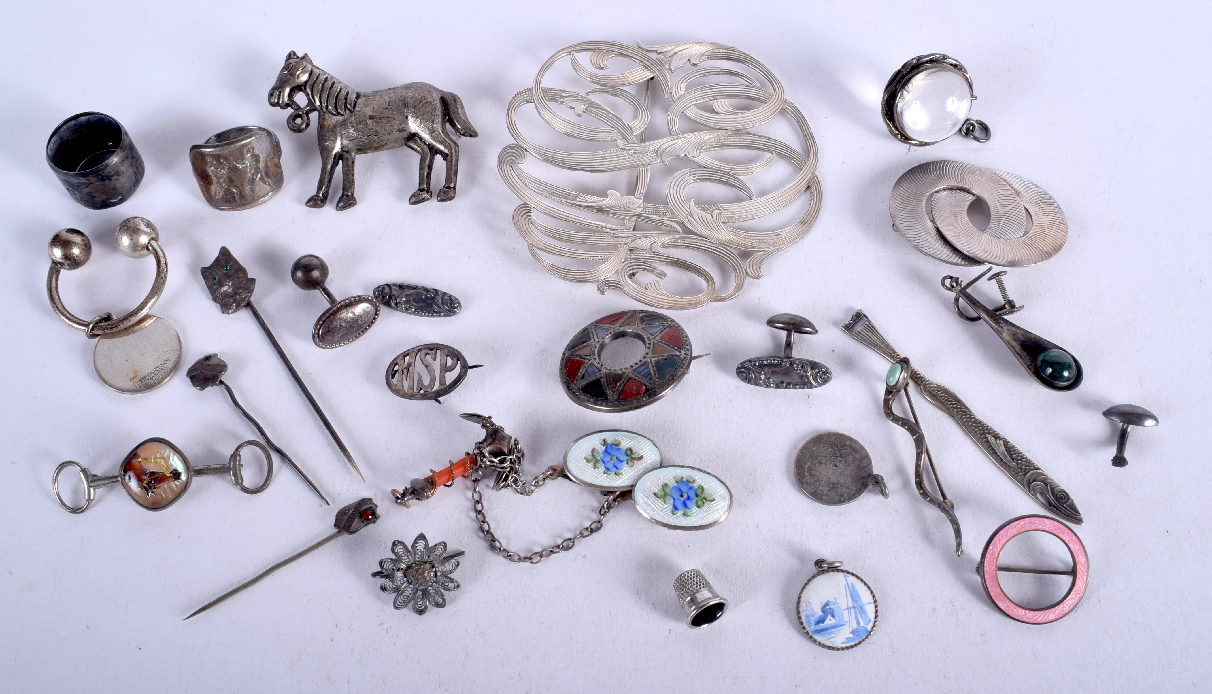 ASSORTED SILVER JEWELLERY. (qty)