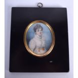 A GEORGE III IVORY PORTRAIT MINIATURE Lady Stanley 11th Early of Derby. Image 5.5 cm x 6.5 cm.