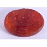 A 19TH CENTURY MIDDLE EASTERN AGATE SEAL. 2.5 cm x 2.25 cm.