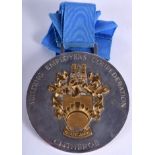 A LARGE SILVER BUILDING EMPLOYERS CONFEDERATION CLITHEROE MEDALLION. 3.2 oz. 8 cm wide.