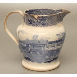 OF RAILWAY AND ROYAL INTEREST - a pearlware jug, c.1837, of baluster form, printed in underglaze