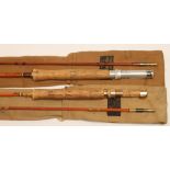A SHARPES FARIO 85 SPLIT CANE FLY ROD, 2 piece 8' 6" #5-6, with modified full wells cork grip,