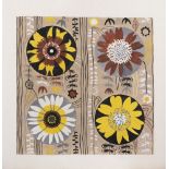 SHEILA BOWNAS (1925-2007), Flat Surface Design, with stylised flowerheads, watercolour and pencil