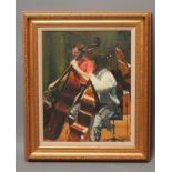 ANTHONY BUTLER (Welsh 1927-2010), Double Bass Players, oil on canvas, signed, 20" x 16", gilt