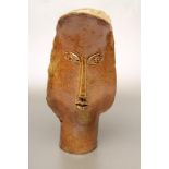 ERIC TAYLOR (1909-1999), A saltglazed stoneware vase modelled as a spade shaped face with incised