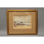 ALEXANDER WILLIAMS A.R.H.A. (1846-1930), Beach Scene, watercolour and pencil with scratching out,