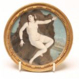 ENGLISH SCHOOL (19th Century), Portrait of Andromeda chained to the Rocks, unsigned, roundel on