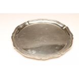 A SCOTTISH SILVER SALVER, maker Hamilton & Inches, Edinburgh 1923, of rounded octagonal form with