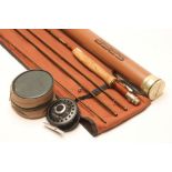 A SAGE SLT GRAPHITE IIIe FLY ROD, 4 piece 8' #4, with half wells cork grip, sleeve and steel tube,
