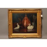 PHILIP STUART PLAICE (1884-1940), Still Life, oil on canvas, signed, 20" x 24", swept gilt frame (