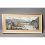 CHARLES WYATT WARREN (1908-1993), View of the River Gwyrfai, oil on board, signed, 12" x 30", framed