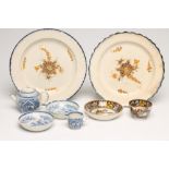 A PAIR OF PEARLWARE PLATES, probably Yorkshire/Don, c.1790, with feuille de chou moulded blue
