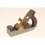 A STEWART SPIERS IRON AND ROSEWOOD HANDLED "INFRARED" SMOOTHING PLANE with brass clamp, owner's