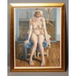 PETER KOSCIANSKI (Contemporary), Female Nude Figure, oil on canvas, signed verso, 36" x 28", gilt