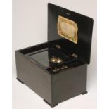 A SWISS MUSICAL BOX, late 19th century, playing six airs as listed on the tune sheet, the