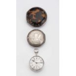 A GEORGE III OTTOMAN MARKET TORTOISESHELL AND SILVER TRIPLE CASED POCKET WATCH, London 1812, the