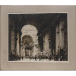 WILLIAM E WALCOT (1874-1943), View of St Peter's Rome, etching signed in pencil, plate size, 23 1/2"