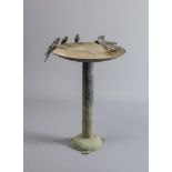 WILL WILSON (Australian Contemporary), "Swallow Birdbath" in bronzed metal, the shallow bowl