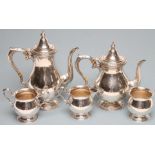 A FIVE PIECE SILVER TEA SERVICE, maker Fisher, LAO import marks, London 1977, stamped Sterling, of