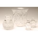 BACCARAT GLASS- modern, a small collection of table and useful wares, comprising pair of preserve