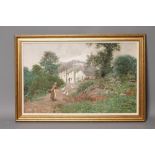 J M SOUTHERN R.C.A. (19th Century), Hill Farm with Girl and Geese in the Foreground, pastel, signed,