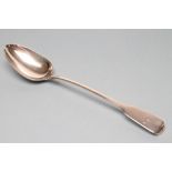 A GEORGE IV SILVER BASTING SPOON, maker's mark SR, London 1820, in Fiddle pattern engraved with an