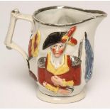 OF MILITARY INTEREST - a pearlware jug, early 19th century, moulded in relief with "Marquis