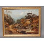 C DENTON RIVERS (19th Century), River Landscapes, a pair, oil on canvas, signed, 18" x 24", gilt