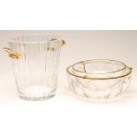 BACCARAT GLASS- modern, a Harcourt shrimp bowl, the inner 8" diameter bowl suspended on a gold