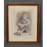 ALBERT WAINWRIGHT (1898-1943), Portrait of a seated Boy wearing Short Trousers, watercolour and