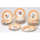 A DAVENPORT PORCELAIN PART DESSERT SERVICE, 1820's, comprising twenty four plates and an oval two