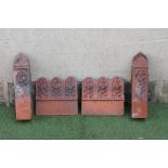 A LARGE COLLECTION OF VICTORIAN SALTGLAZE STONEWARE GARDEN EDGING TILES, approximately sixty five,