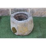 A SMALL OCTAGONAL SANDSTONE TROUGH, 14 1/2" x 11" (Est. plus 21% premium inc. VAT)