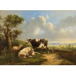 WILLIAM SHAYER Snr (1788-1879), "In the Meadows", oil on canvas, signed and dated 1857, with