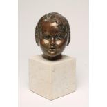 JIM FOTHERINGHAM (1921-2019), Head of a Young Boy, glazed clay sculpture, unsigned, raised on a