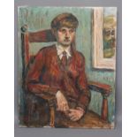 BRIAN VALE (1930-2008), Portrait of a Boy Seated, half length, oil on canvas, signed and dated (19)
