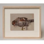 DAVID THOMAS (Contemporary), "Dunnock", oil on board, unsigned, inscribed and signed to reverse, 8
