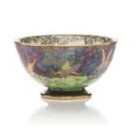 A WEDGWOOD FAIRYLAND LUSTRE MARSTON BOWL, 1920's, painted in colours with "Leapfrogging Elves" on