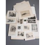 A PORTFOLIO OF ETCHINGS by Paul Nash, D.Y. Cameron, William Bell Scott, Lepere and others (Qty) (
