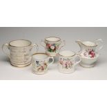 A COLLECTION OF DOCUMENTARY STAFFORDSHIRE PORCELAIN, early 19th century and later, comprising a