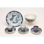 A SMALL COLLECTION OF CHINESE PORCELAIN comprising an Imari bowl, 6" diameter, a plate painted