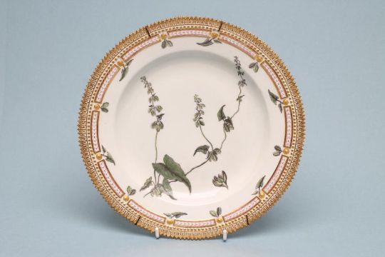 A ROYAL COPENHAGEN PORCELAIN "FLORA DANICA" PLATE of plain circular form centrally painted with " - Image 1 of 6