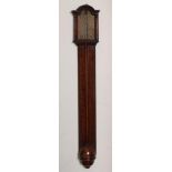 A GEORGE III STICK BAROMETER by John Rittson Terril, with transfer paper registers, inscribed "The