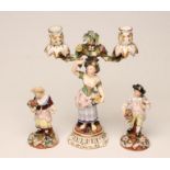 A PAIR OF JOHN BEVINGTON PORCELAIN FIGURES, c.1875, modelled after Derby originals of a young