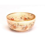 A SATSUMA EARTHENWARE SMALL BOWL of circular form, all-over painted in typical palette with a