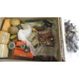 A quantity of Britains and other metal agricultural figures, vehicles and equipment, no boxes, F-