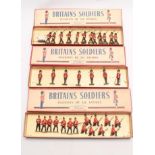 Three sets of Britains soldiers comprising Somerset Light Infantry No.17, Irish Guards No.2078 and