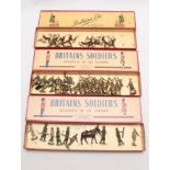 Three sets of Britains soldiers comprising The Cape Town Highlanders No.1901, Indian Army Service